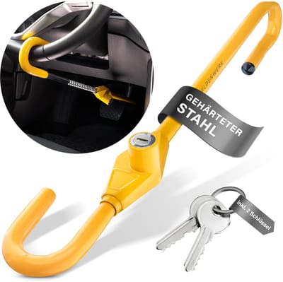 Dailygoods- Stuurslot Auto Diefstalbeveiliging - Stuurwielklem - Universale Pasvorm - Opvallende Kleur - Schrikafschrikker - Schokbestendig