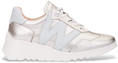 Wonders Kyoto zilver leren sportschoenen