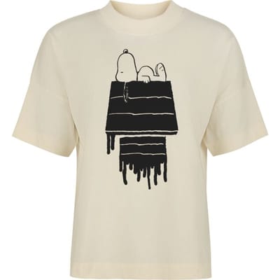 Peanuts T-shirt - Snoopy - Leaky Doghouse - S tot 3XL - voor Vrouwen - ecru