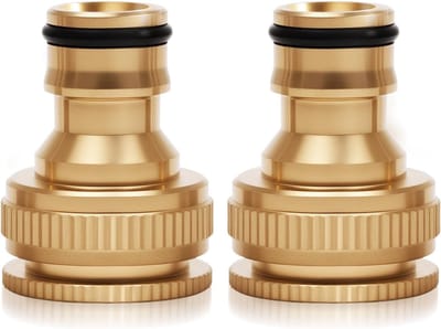 Twee-in-één Tuinslangconnector voor 1/2 Inch en 3/4 Inch, Geschikt voor Waterkraan Aansluitingen, Adapter voor Tuinaccessoires en Slangverbindingen
