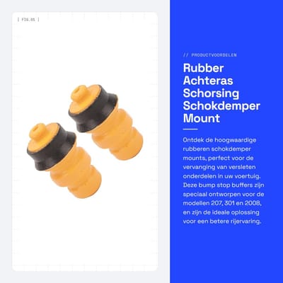 Dailygoods- Schokdemper Rubber - Achteras Bevestiging - Vervanging voor 207/301/2008 - 2 Stuks - OE-nummer 516680 - Schokdemperbuffer - Ophangingsbuffer