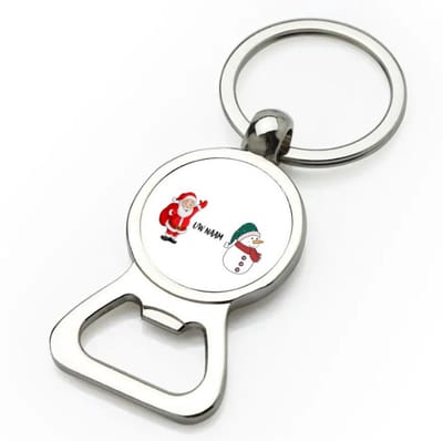 Akyol - kerst sneeuwpop en kerstman met eigen naam flesopener - Kerstmis - kerst beker - winter - kerst - christmas - kerst cadeau - 9 bij 3 cm