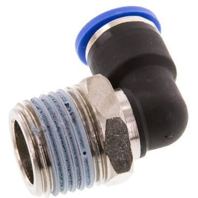 10mm x R1/2'' 90 graden L-verbinding Messing/PA 66 Insteekfitting Buitendraad Kort Draaibaar NBR [2 Stuks]