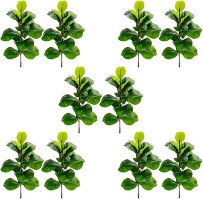Kunstplanten Set - Namaakstruiken Decoratie - Woonruimte Verfraaien - UV-bestendig Blad - 10 Stuks 69 cm - Groen