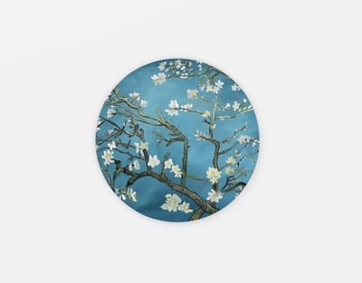 Rond Schilderij - Van Gogh Stijl - Muurcirkel Print op Dibond - Abstract - Bloemen - 40 cm
