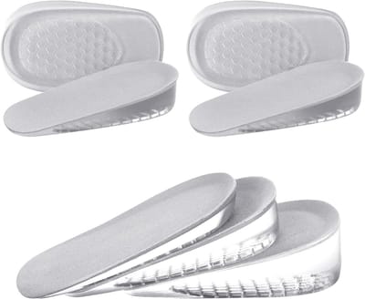 Hoogte Toename Inlegzolen, 2 Paar Gel Verhogen Binnenzool Inlegzolen Hiel, Onzichtbare Hak Heffen Half Inserts Schoen Pads,Mannen Vrouwen Schokabsorberende Schoen Inserts(Grijs) (1.5cm（Heren/L）) Merk: URAQT