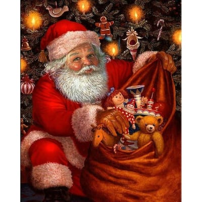 Diamond Painting Cadeauzakje voor de Kerstman Diamond Painting Kristal 20X30CM red