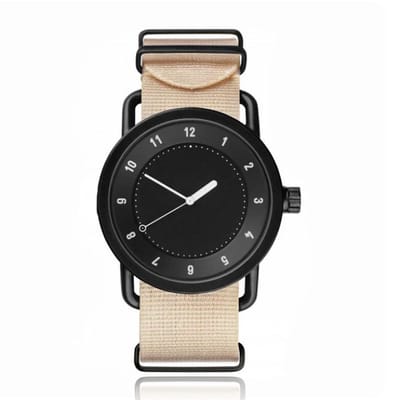 Retro Herenhorloge van LGT JWLS met Nylon Canvas Band Beige
