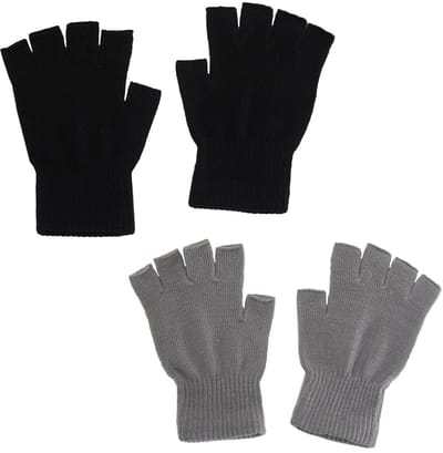 Dailygoods- Thermo-handschoenen vingerloos - Ademend - Antislip - Rekbaar acryl - Geschikt voor sport/kantoor - Comfortabel in koud weer - Vingerloze Handschoenen