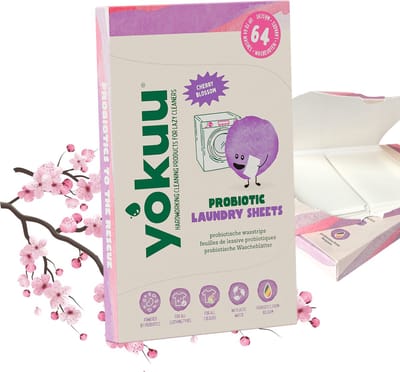 YOKUU Probiotische Wasstrips - 128 Wasbeurten - Kersenbloesem Geur - Ecologisch Wasmiddel - Reis Wasmiddel - Ultra Geconcentreerd en Voorgedoseerd - Ecologisch Wasproduct