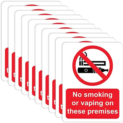NTHProducts - Rookvrije Stickers - Niet Roken en Vapen - UV Bestendig - 10cm x 7.5cm - Waarschuwingsstickers - Geschikt voor Bars en Bedrijven