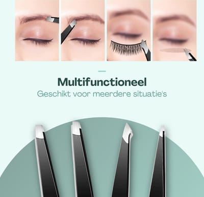 Epileer pincet - 4 Delige Set - Pincetten - Tweezer - Dark Sky
