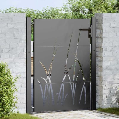 vidaXL - Tuinpoort - 110 - x - 130 - cm - Poedercoated - staal - Zwart - Vergrendelbaar