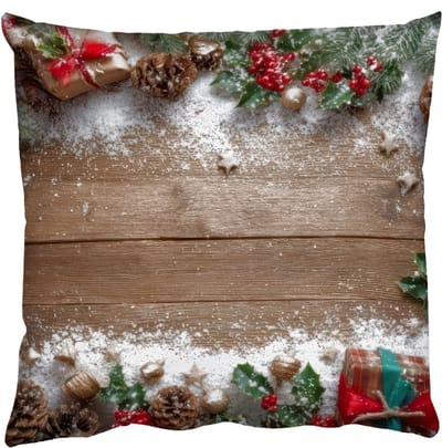 Sierkussens - Kussentjes Woonkamer - 50x50 cm - Kerstdecoratie - Geschenken - Hout - Veelkleurig
