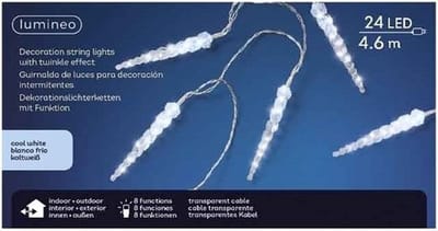 Lumineo Kerstverlichting - LED - lampjes - helder wit - 460 cm - kerstversiering/kerstdecoratie kerstlampjes