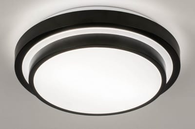 Lumidora Plafondlamp 73677 - Plafonniere - TOLEDO - 2 Lichts - E27 - Zwart - Wit - Kunststof - Buitenlamp - Badkamerlamp - IP44 - ⌀ 34 cm