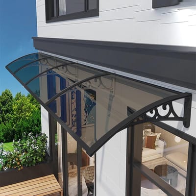 Raamluifel - Deurluifel entree - Bescherming buiten - Polycarbonaat paneel - 60 x 120 cm - Bruin