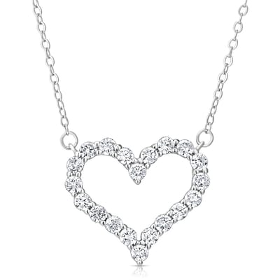 Juwelium Ketting + Flowerbox Geschenkset | Luxe Zilveren Love Hart Ketting met Zirkonia | Perfect Cadeau voor Vrouw, Vriendin, Moeder, Dochter