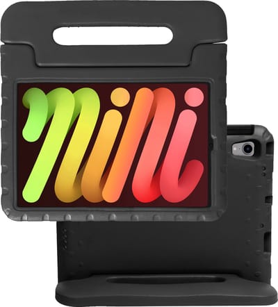 Hoes - Geschikt voor Apple iPad Mini 6 (2021) - 8.3 inch - 6e Generatie - Kinderhoes Shockproof Bumper - Kidsproof Case - Tablet Hoesje - Kinder Hoes Cover - Zwart