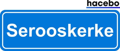 Hacebo - Plaatsnaam Sticker - 29x10 CM - Serooskerke sticker - Verkeersborden sticker - grappige cadeaus - Serooskerke