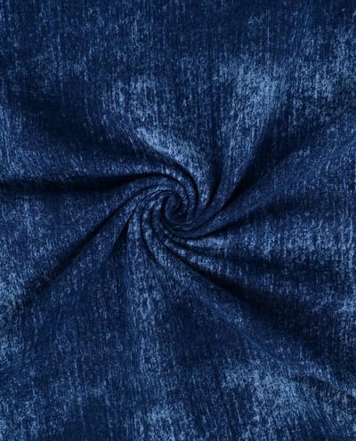 French Terry Jeans Look – Donker Blauw – 250 g/m² – Met Stretch – 150 cm Breed – Per Meter