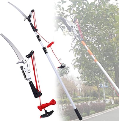 Telescopische Snoeizaag - Boomzaag Lange Steel - Hoge Takken Snoeien - Lichtgewicht Aluminium Steel - 3m tot 6m - Zilver