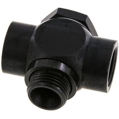 G1/2" Aluminium Tee Banjo Fitting met Binnen- en Buitendraad met O-ring [5 stuks].