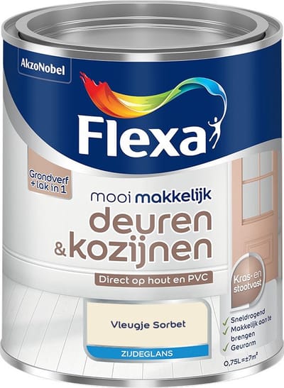 Flexa - Mooi Makkelijk Deuren & Kozijnen Zijdeglans - Vleugje Sorbet - Mengverf - 750 Ml