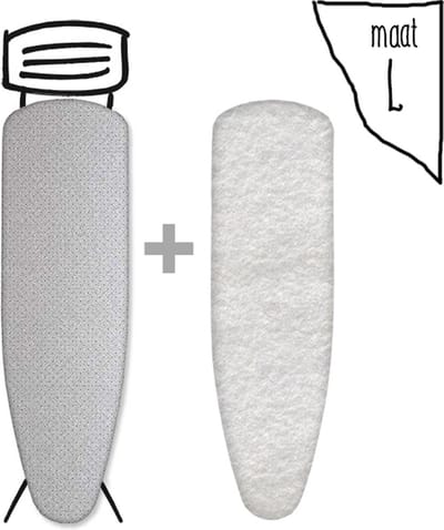 Leuke Strijkhoezen | Strijkhoes met Molton - Metallic Zilver - maat L - complete set