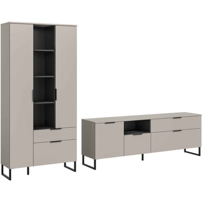 Noida woonkamercombinatie kasjmier NB zwart NB - 41x290x192cm