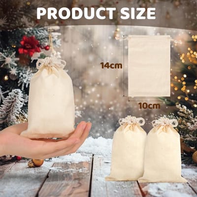 Solidchoice - 50 Stuks Katoenen Zakjes voor Cadeaus en DIY Projecten
