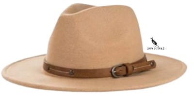 San Vitale® - Fedora Hoed Camel/Cognac - Festival - Stijlvol - Verstelbare pasvorm - One Size Fits Most - 55-58cm - Polyester - Camel/Cognac