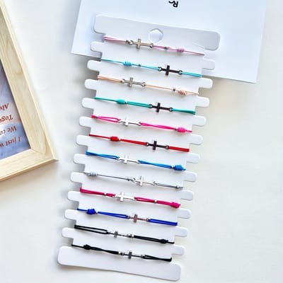 VANDAAG VERZONDEN - Set Armbanden - 12 STUKS - Kruis - Christelijk - Handmade - Jezus - Pasen