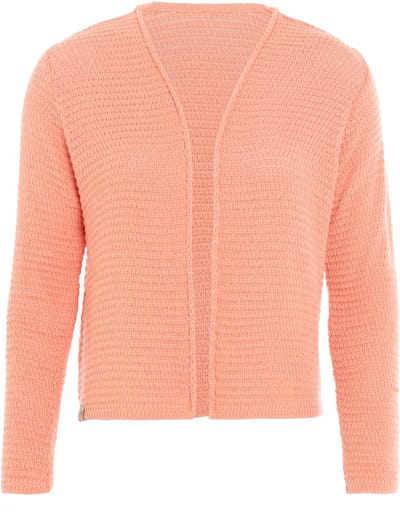 Knit Factory Isa Gebreid Vest - Gebreide dames cardigan - Dames zomervest - Kort vest op heuphoogte - Damesvest gemaakt uit 50% katoen en 50% acryl - Apricot - 36/38