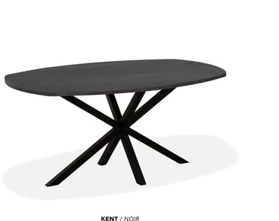 Maxfurn - Eettafel deens ovaal | Zeer krasvast | Kleur: Noir | Afm. 160x92cm