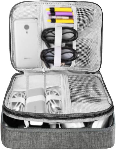 SVN® Kabel Organiser Tas - Organizer Tas - Grijs - 37cm x 20cm x 10cm