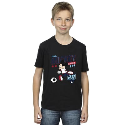 Disney Jongens Mickey Mouse Team Mickey Voetbal T-shirt (Zwart)