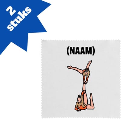Akyol - acrobatiek met eigen naam brillendoekjes - Sport - turnster - acro - 17,8 bij 17,8 cm - 2 stuks