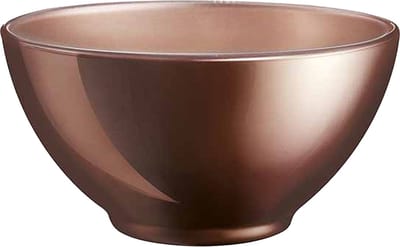Luminarc Kommetjes/soepkommen/schaaltjes voor dessert/ontbijt - Glas - D13 x 6 cm - Chocolade bruin - Luxe metallic finish