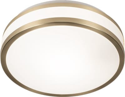 Lumidora Plafondlamp 75047 - Plafonniere - RENO - E27 - Wit - Goud - Messing (kleur) - Kunststof - Badkamerlamp - IP44 - ⌀ 29 cm