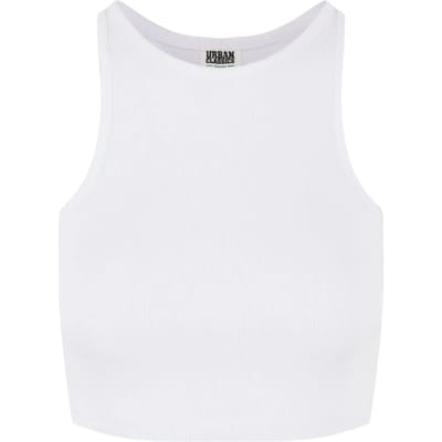 Urban Classics dames biologische korte geribde top wit L