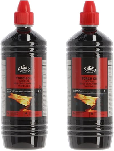 Fancy Flames Fakkelolie - 2x - 1 liter - lange brandduur - voor buitengebruik - roetloos - sfeer maken