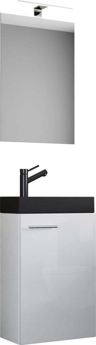 3-delige badkamermeubelset gastentoilet gastentoilet wastafel klein smal Slito SP-BL