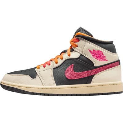 Air Jordan 1 Mid SE Edge Flight Club Dames Sneakers Zwart Bleek-Ivoor Mousseline IB7007-107 46 beige