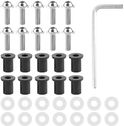 Dailygoods- Bubbelschroeven 10 Stuks - Motorfiets Boutmoeren - Universele Montage - Voorruit Sluitringen - Zilver - Schokbestendig - Motorfiets Bouten