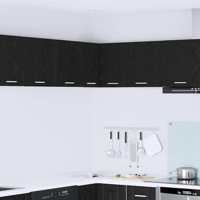 Hangkast - Wandkast Keuken - Efficiënt Opbergen - Strak Modern Design - 57 x 57 cm - Zwart Wit