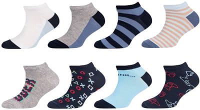 camano, Kindersokken, sneakersokken, katoenen sokken, zonder compressie, zachte sokken, verstevigde hiel, verstevigde teen, handgebreide naad, comfortabele sokken, sokken voor dagelijks gebruik, sportsokken, 8-pack, camano, sneakers.