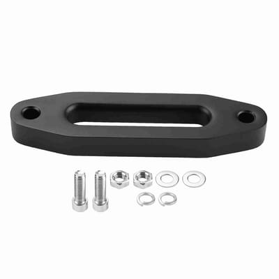 Dailygoody - Universele 6 inch Aluminium Hawse Kabelgeleider - Eenvoudige installatie - Zwart - Synthetische lier kabel