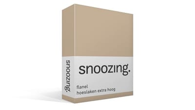 Snoozing - Flanel - Hoeslaken - Eenpersoons - Extra Hoog - 70x200 cm - Camel