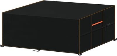 Famanu - Tuinmeubelhoes Waterdichte Afdekking voor Tuinmeubelen, Buitentafelhoezen Beschermhoes voor Meubels Winddicht Terrasmeubelhoezen Hoes voor Tafel en Stoelen Buiten (150x90x75cm)